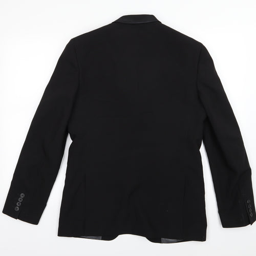 Cedar Wood State Mens Black  Rayon Jacket Suit Jacket Size 38