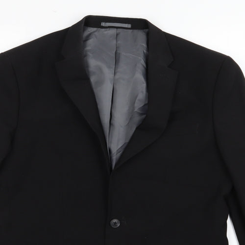 Cedar Wood State Mens Black  Rayon Jacket Suit Jacket Size 38