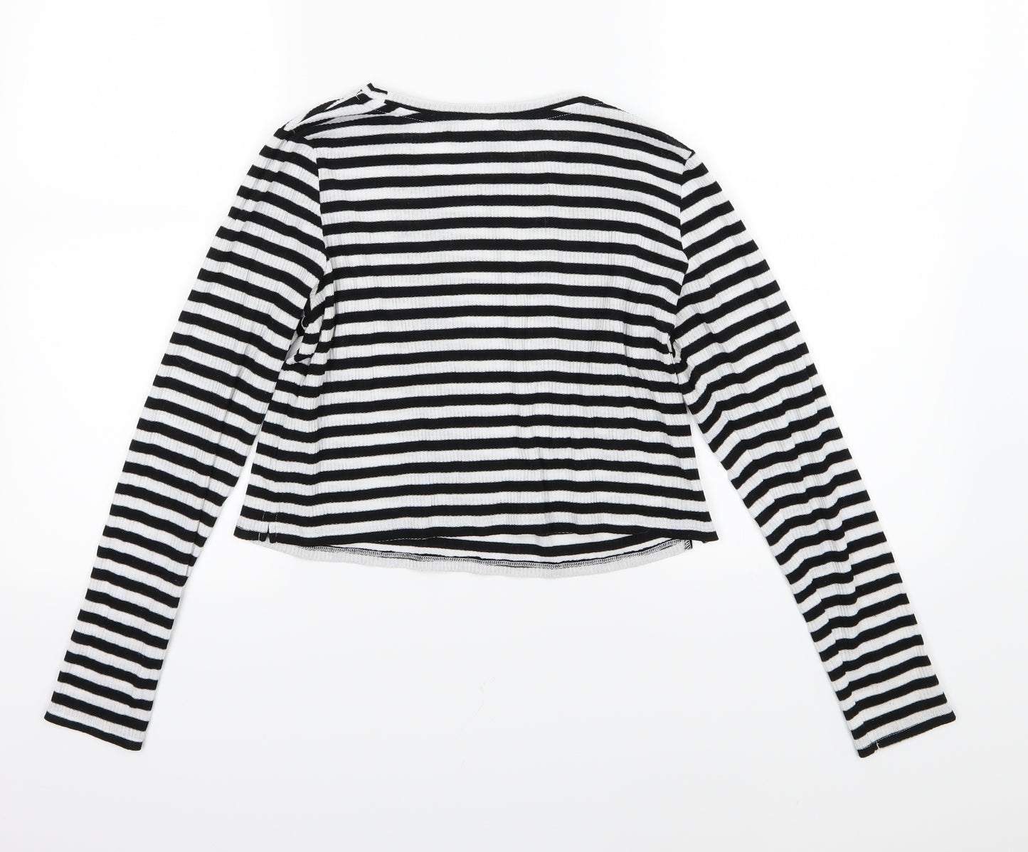 Divided by H&M Womens Black Striped Knit Pullover Jumper Size 10