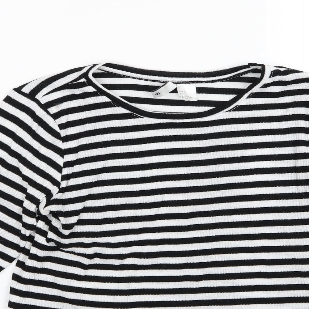 Divided by H&M Womens Black Striped Knit Pullover Jumper Size 10