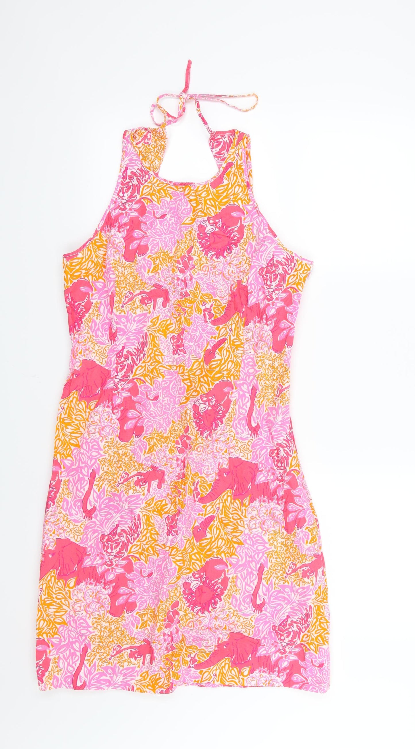 Chartland Womens Pink  Woven A-Line  Size L  - Animals