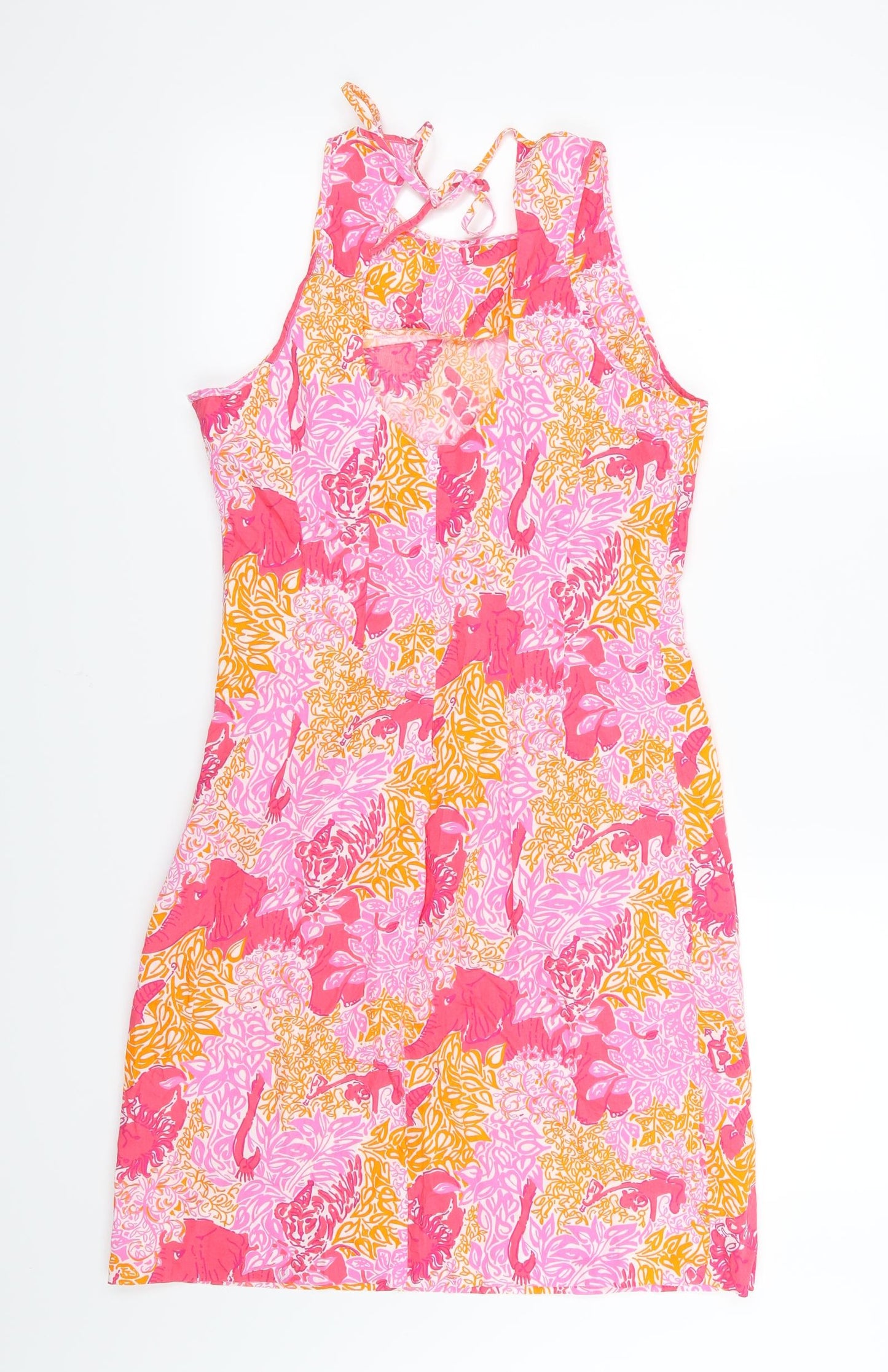 Chartland Womens Pink  Woven A-Line  Size L  - Animals