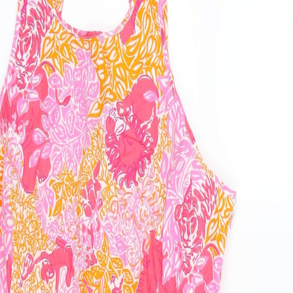 Chartland Womens Pink  Woven A-Line  Size L  - Animals