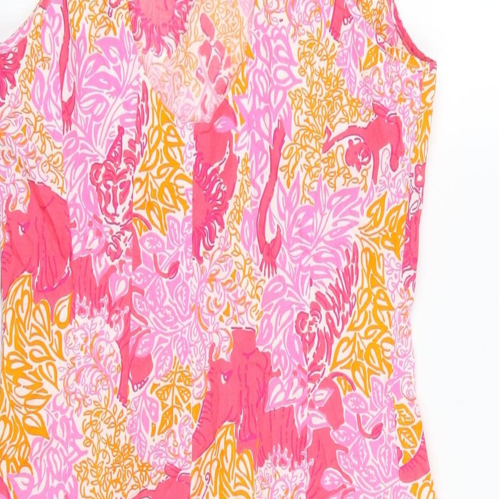 Chartland Womens Pink  Woven A-Line  Size L  - Animals