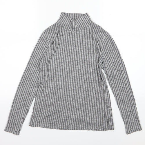 Peacocks Womens Grey Striped Knit Pullover Jumper Size 10