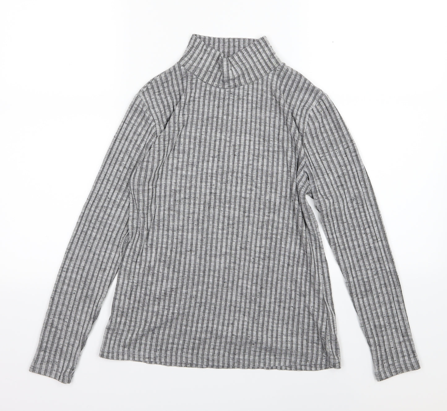 Peacocks Womens Grey Striped Knit Pullover Jumper Size 10