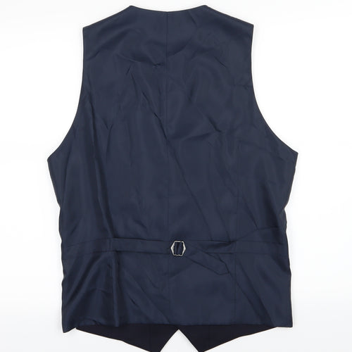 Marks and Spencer Mens Blue  Rayon  Suit Waistcoat Size M