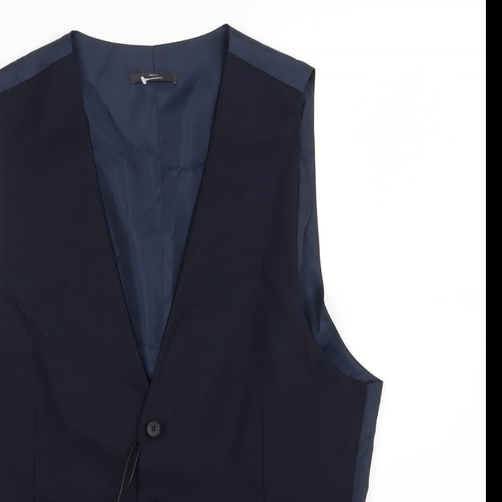 Marks and Spencer Mens Blue  Rayon  Suit Waistcoat Size M