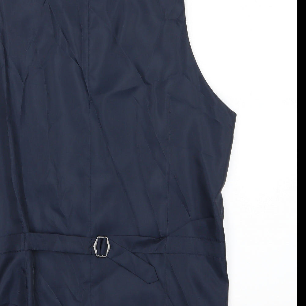 Marks and Spencer Mens Blue  Rayon  Suit Waistcoat Size M