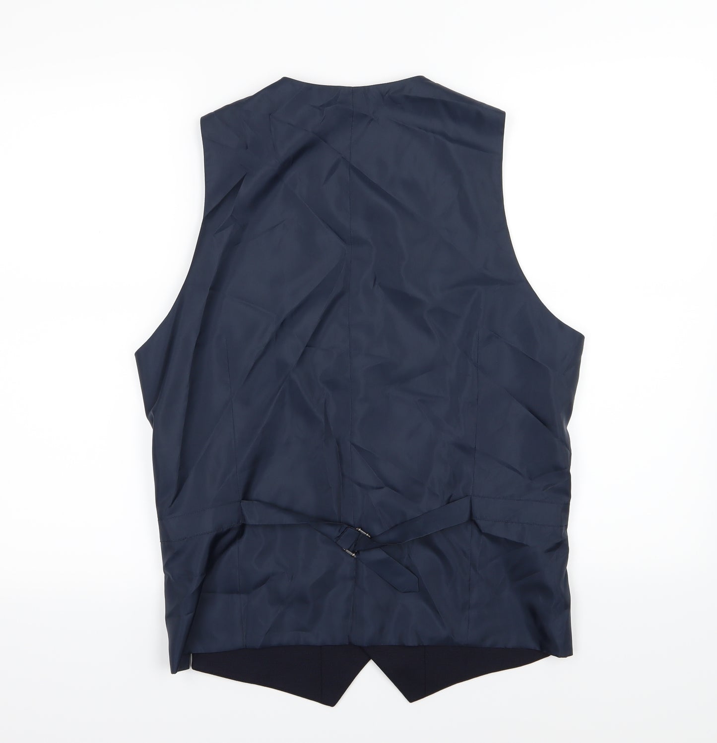 Marks and Spencer Mens Blue  Rayon  Suit Waistcoat Size M  - Long Length