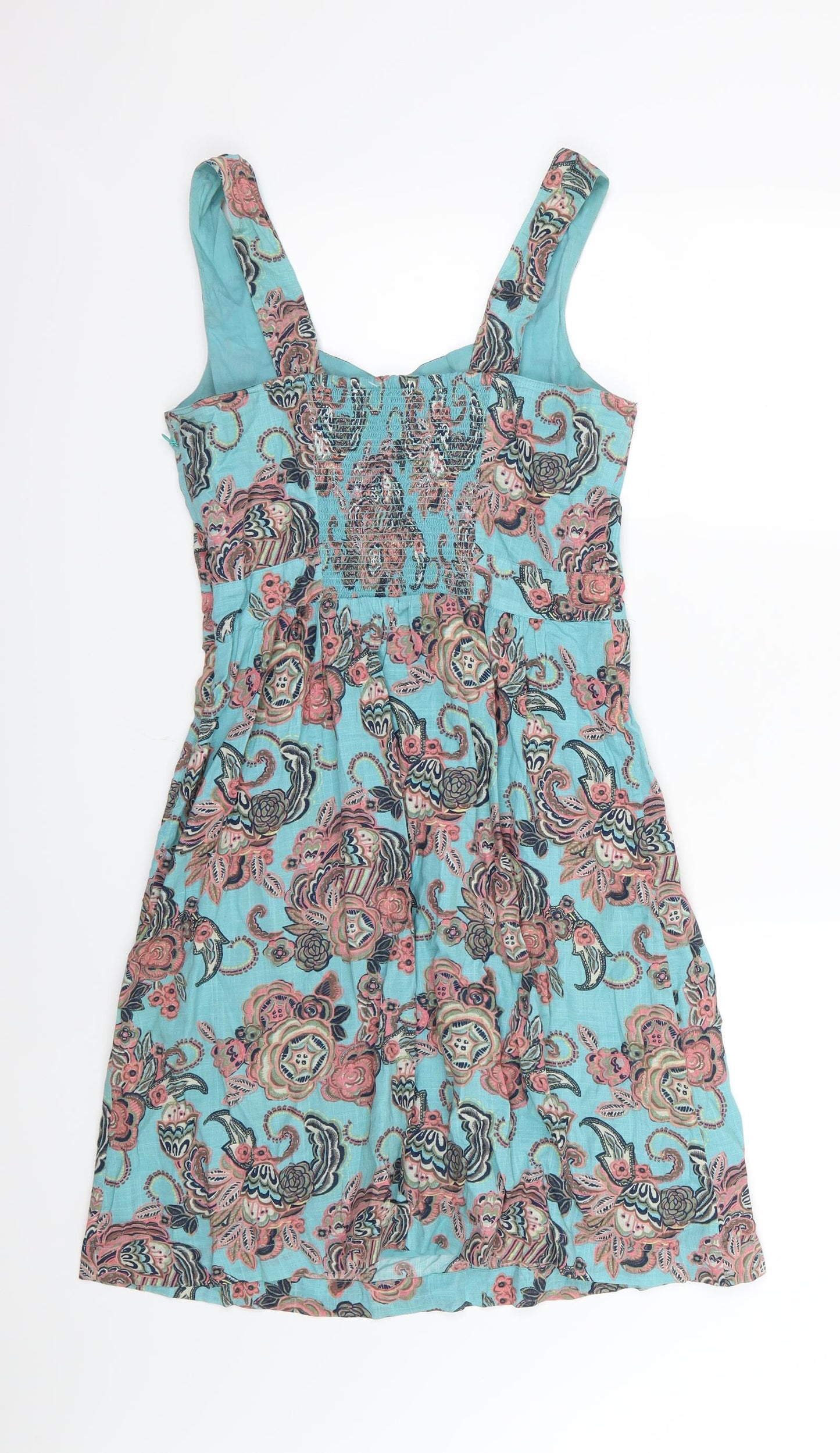 Fat Face Womens Blue Floral Woven A-Line  Size 12