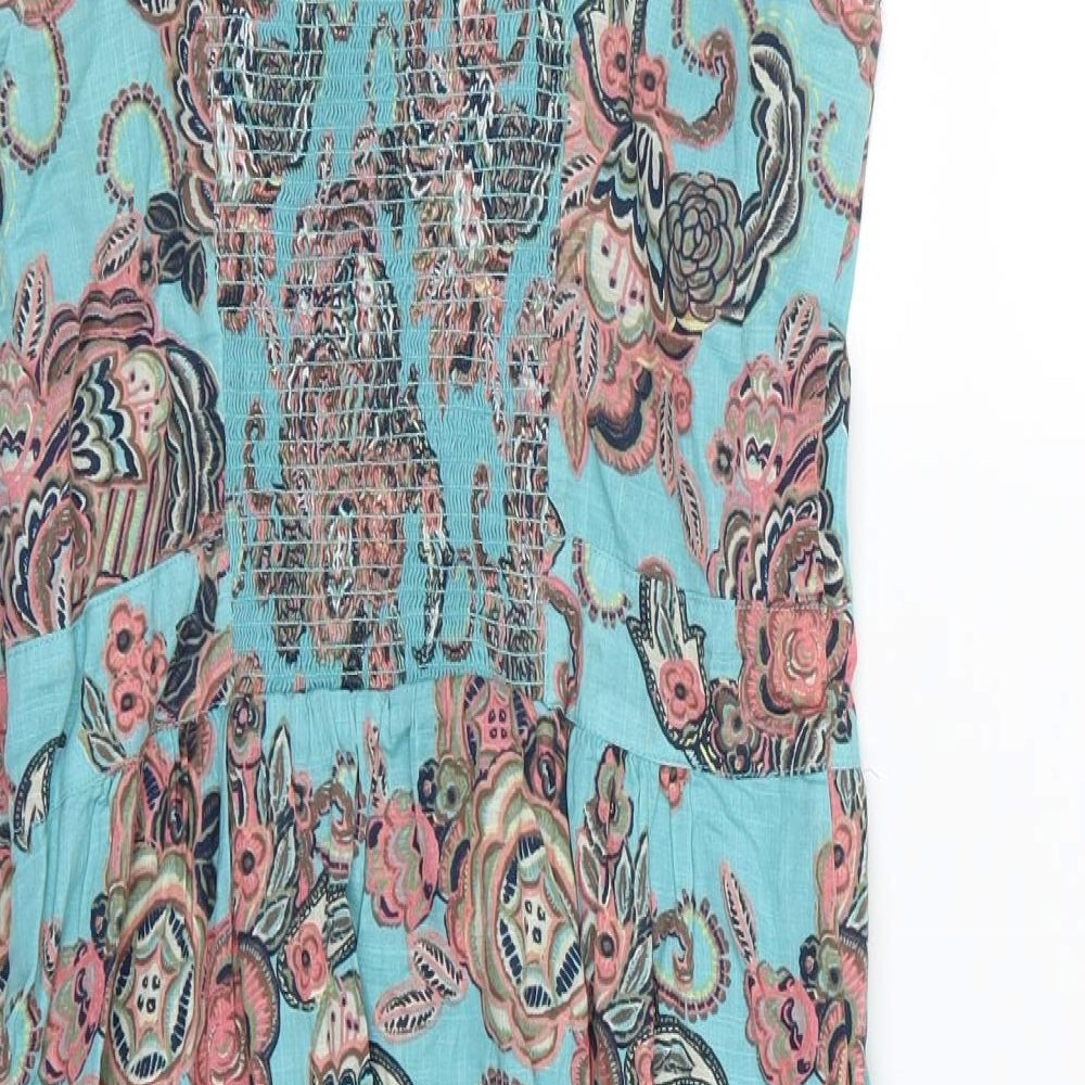 Fat Face Womens Blue Floral Woven A-Line  Size 12