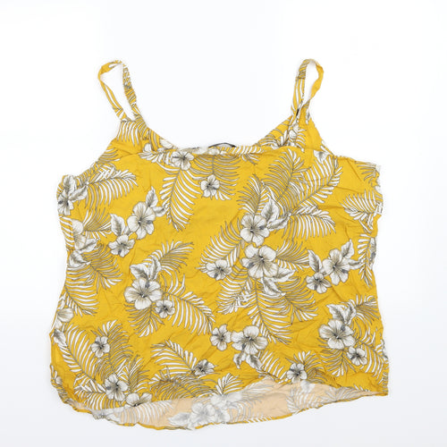 F&F Womens Yellow Floral  Basic Blouse Size 22