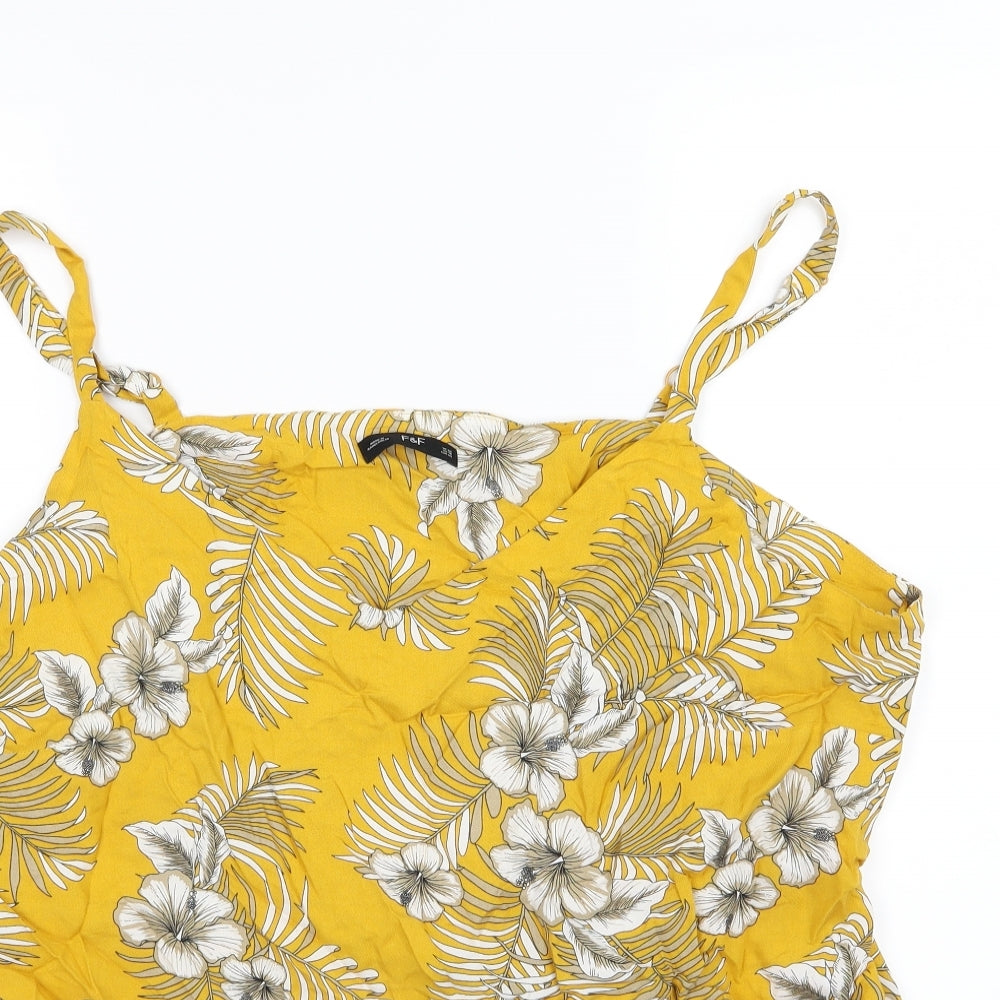 F&F Womens Yellow Floral  Basic Blouse Size 22