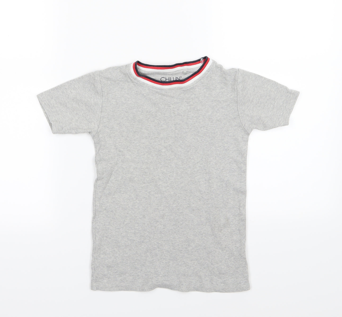 NEXT Boys Grey Striped Jersey  Pyjama Top Size 9 Years