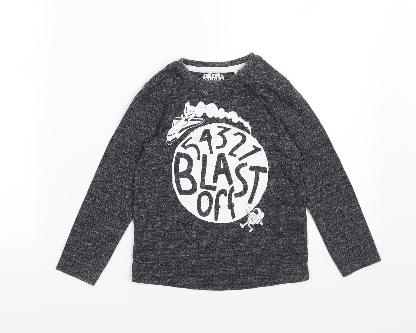 TU Boys Grey  Jersey Basic T-Shirt Size 2-3 Years  - blast off