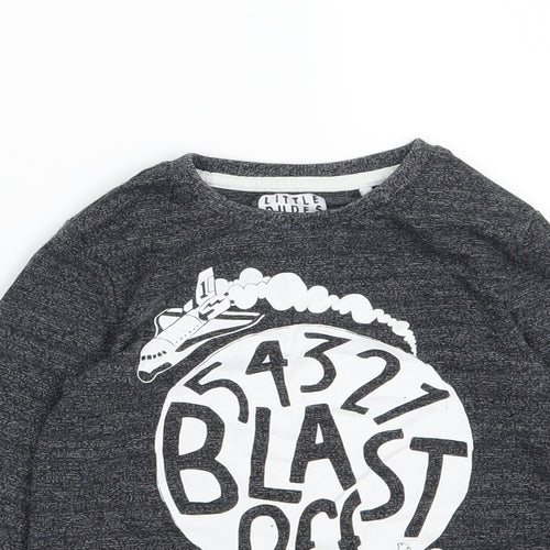 TU Boys Grey  Jersey Basic T-Shirt Size 2-3 Years  - blast off
