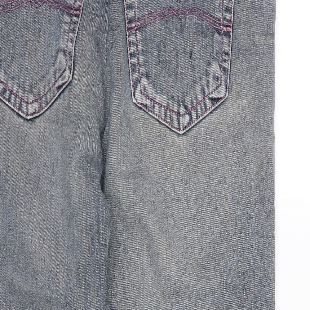 DNM Womens Blue  Denim Straight Jeans Size 14 L25 in - Short Leg