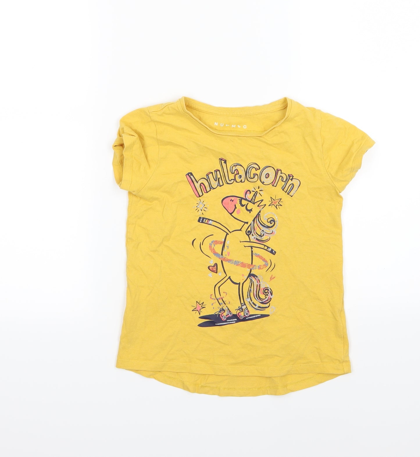 Nutmeg Girls Yellow  Jersey Basic T-Shirt Size 8-9 Years  - Hulacorn
