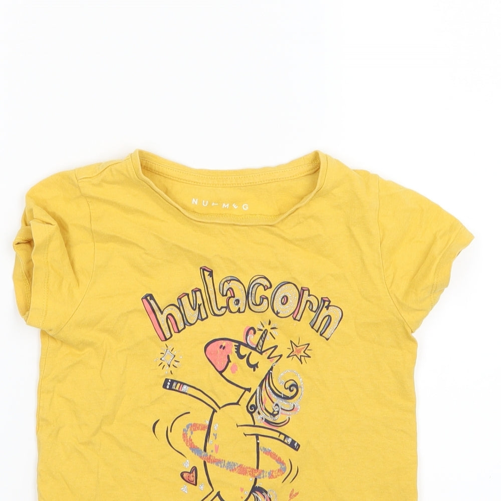 Nutmeg Girls Yellow  Jersey Basic T-Shirt Size 8-9 Years  - Hulacorn