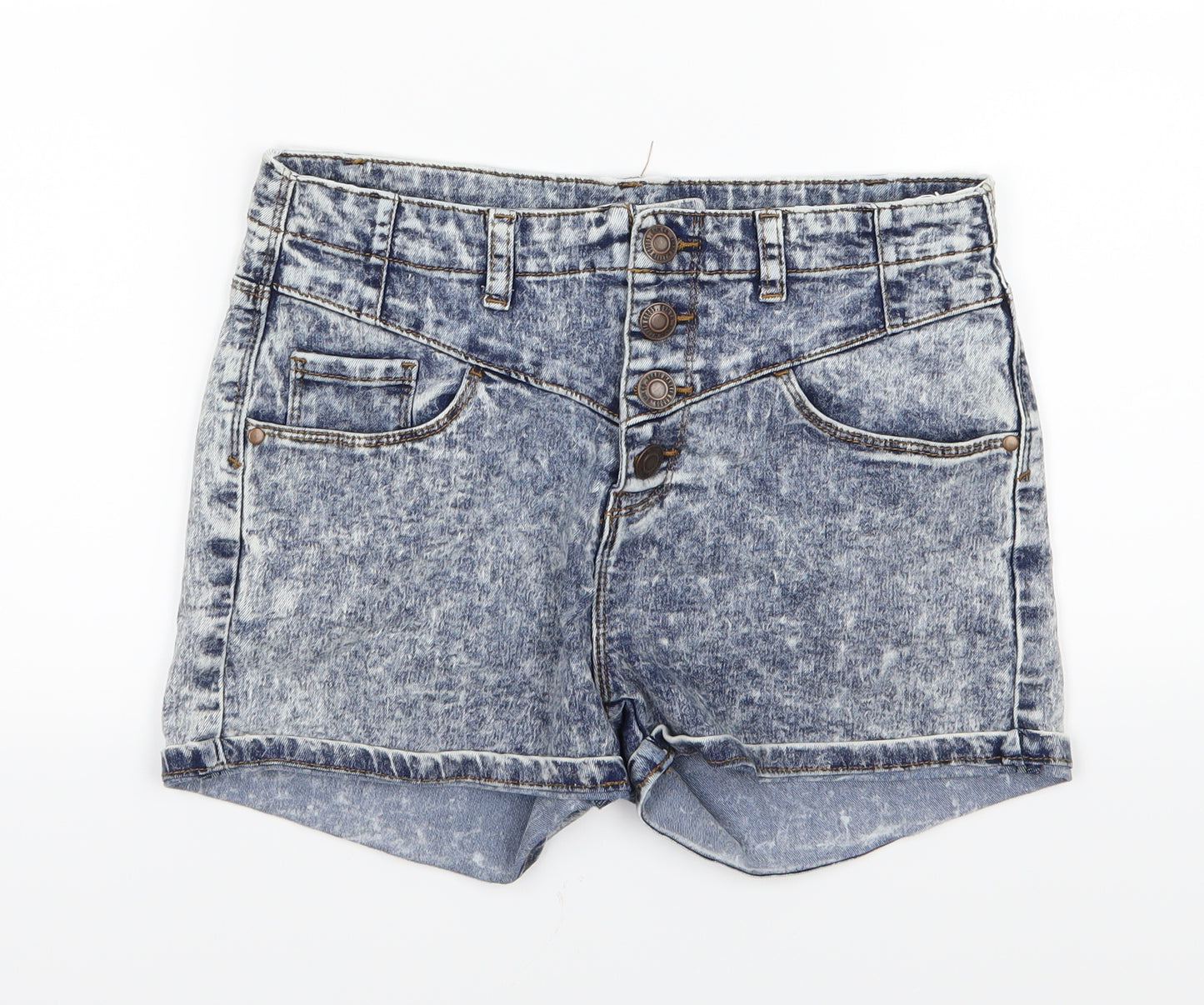 Denim & Co. Womens Blue  Denim Mom Shorts Size 12