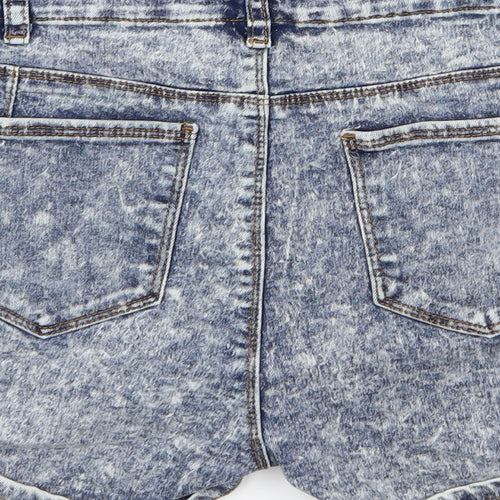 Denim & Co. Womens Blue  Denim Mom Shorts Size 12
