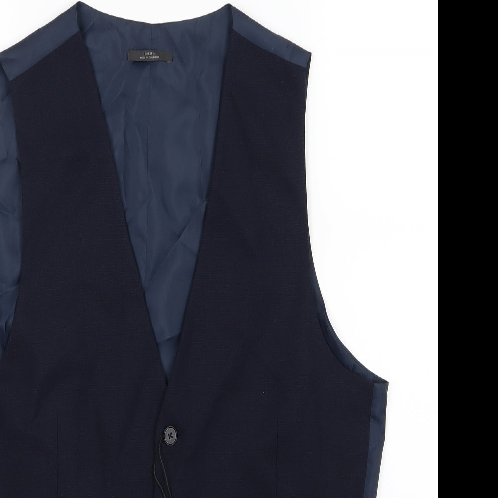 Marks and Spencer Mens Blue  Rayon  Suit Waistcoat Size M