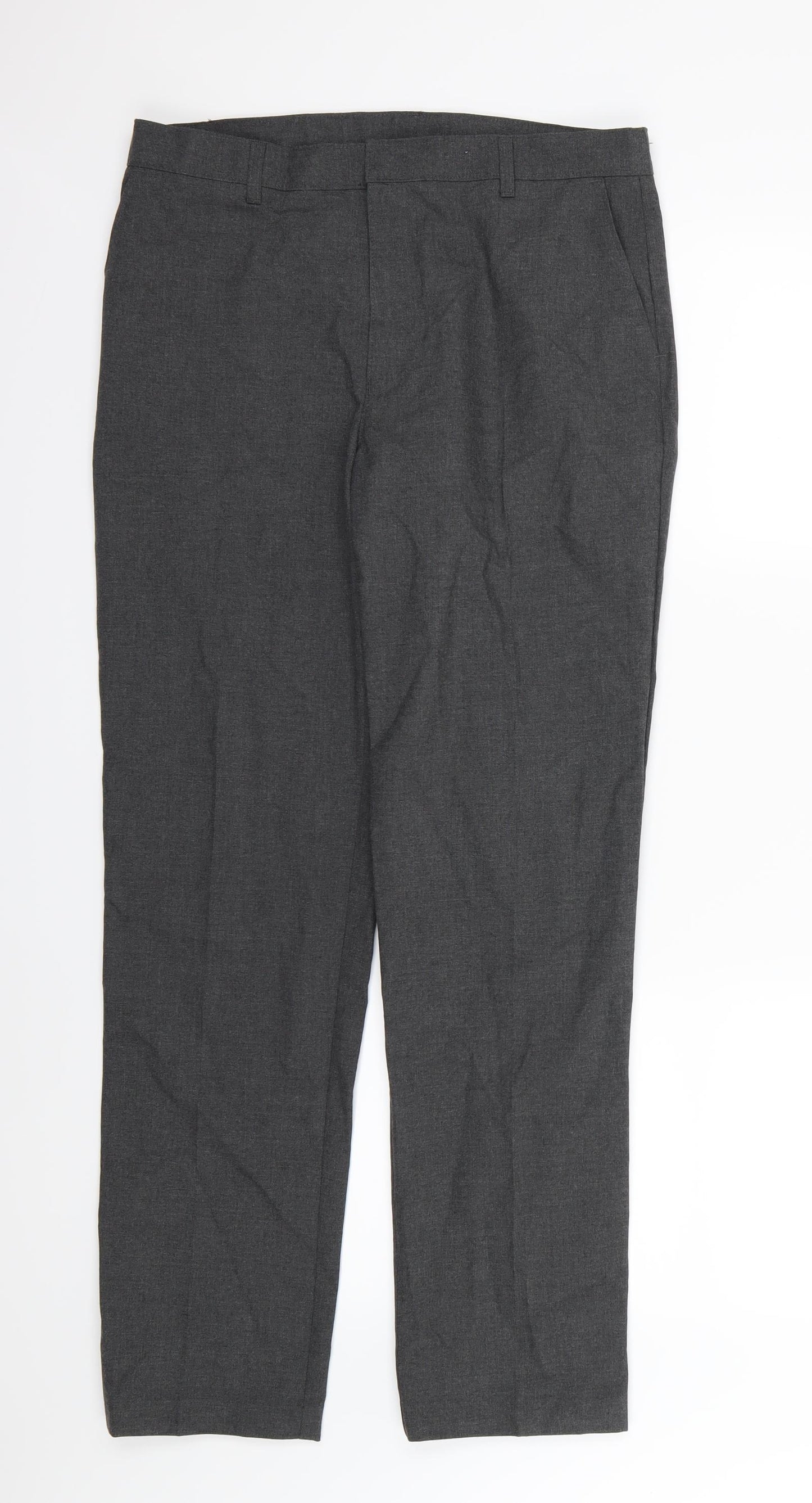 Marks and Spencer Boys Grey  Rayon Dress Pants Trousers Size 14-15 Years - school
