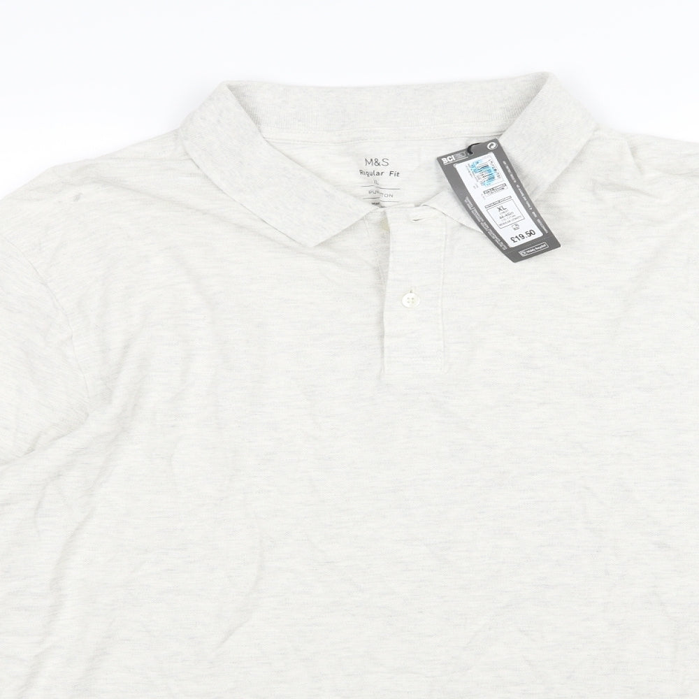 Marks and Spencer Mens Ivory    Polo Size XL