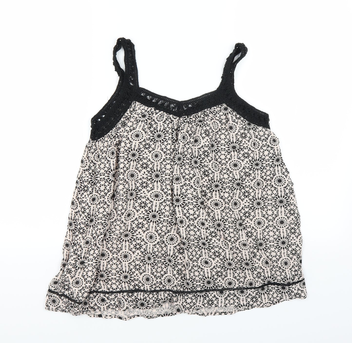 New Look Womens Black Geometric  Camisole Blouse Size 10