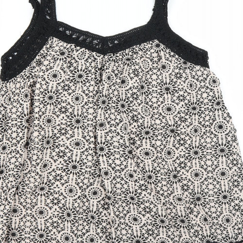 New Look Womens Black Geometric  Camisole Blouse Size 10
