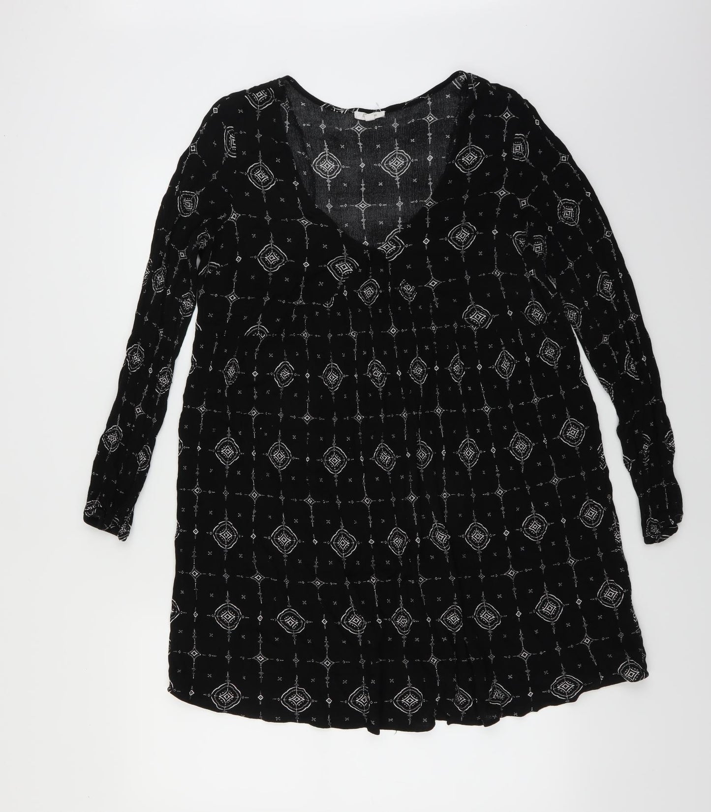Lily Loves Womens Black Geometric  Trapeze & Swing  Size 14