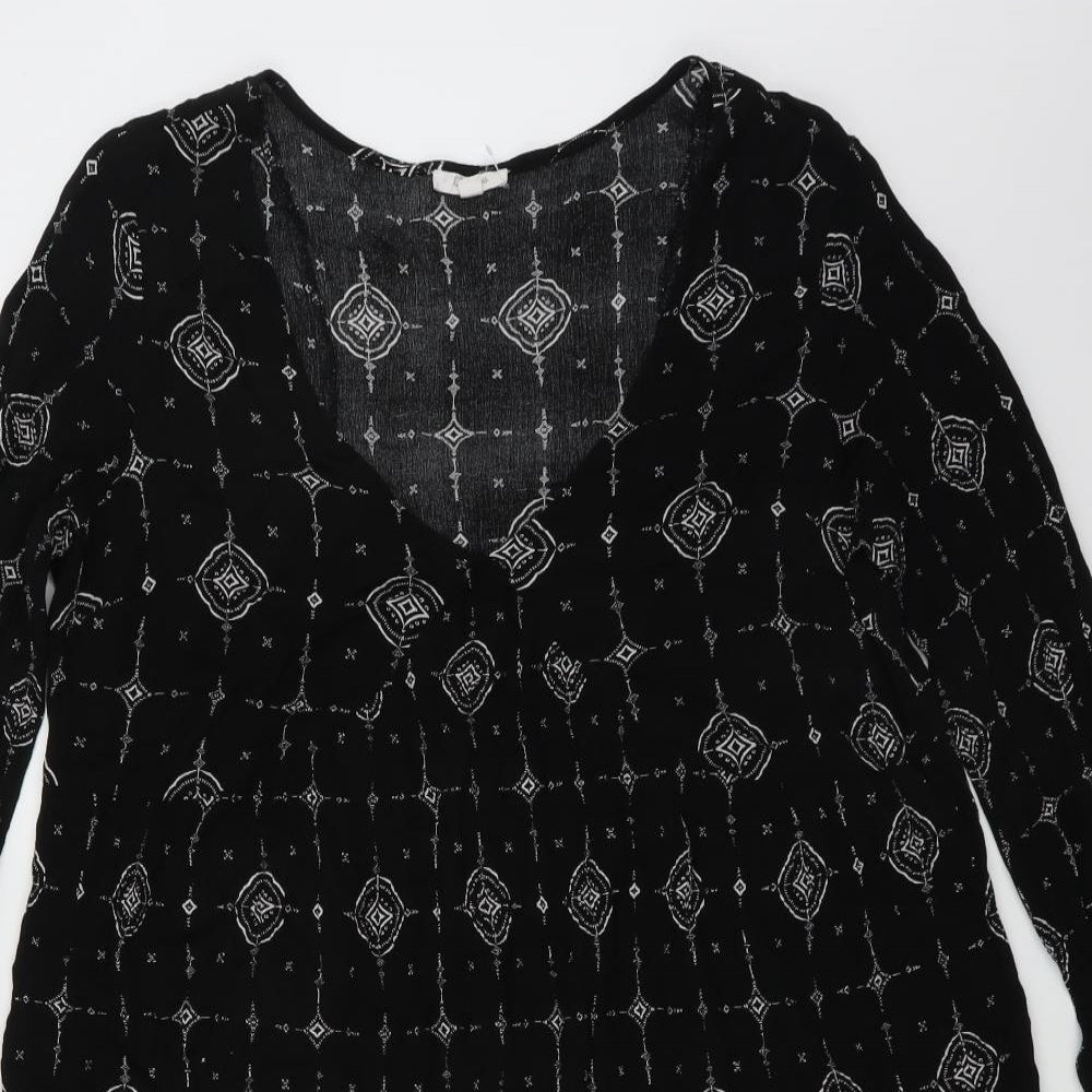 Lily Loves Womens Black Geometric  Trapeze & Swing  Size 14