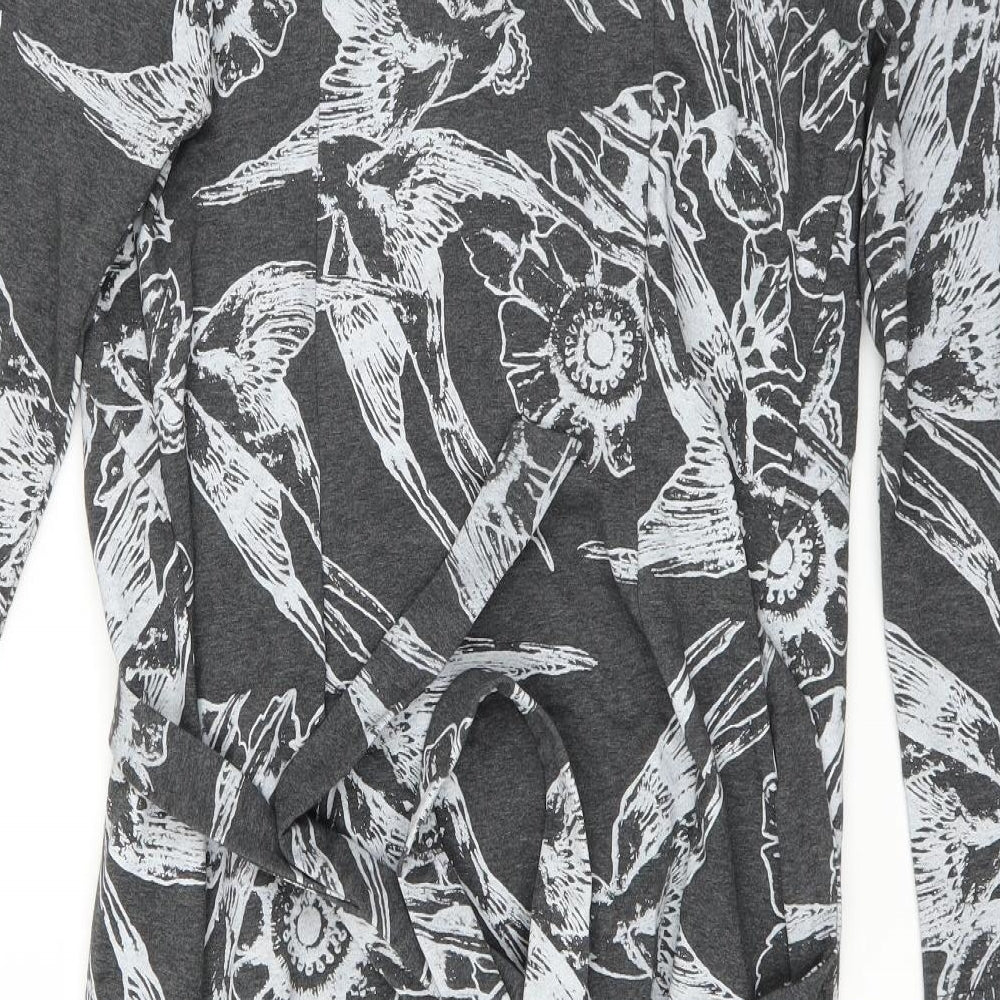 essaye Womens Grey Floral  Wrap Dress  Size L