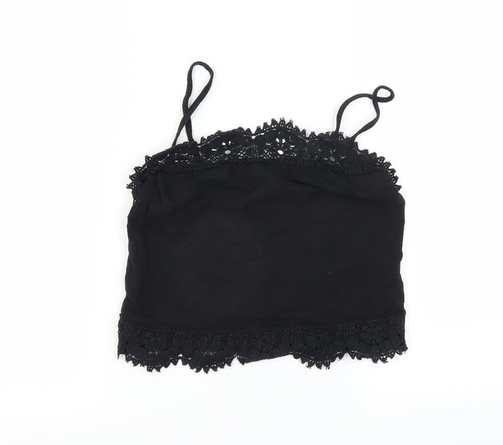 New Look Womens Black Camisole Blouse Size 12 - CROPPED