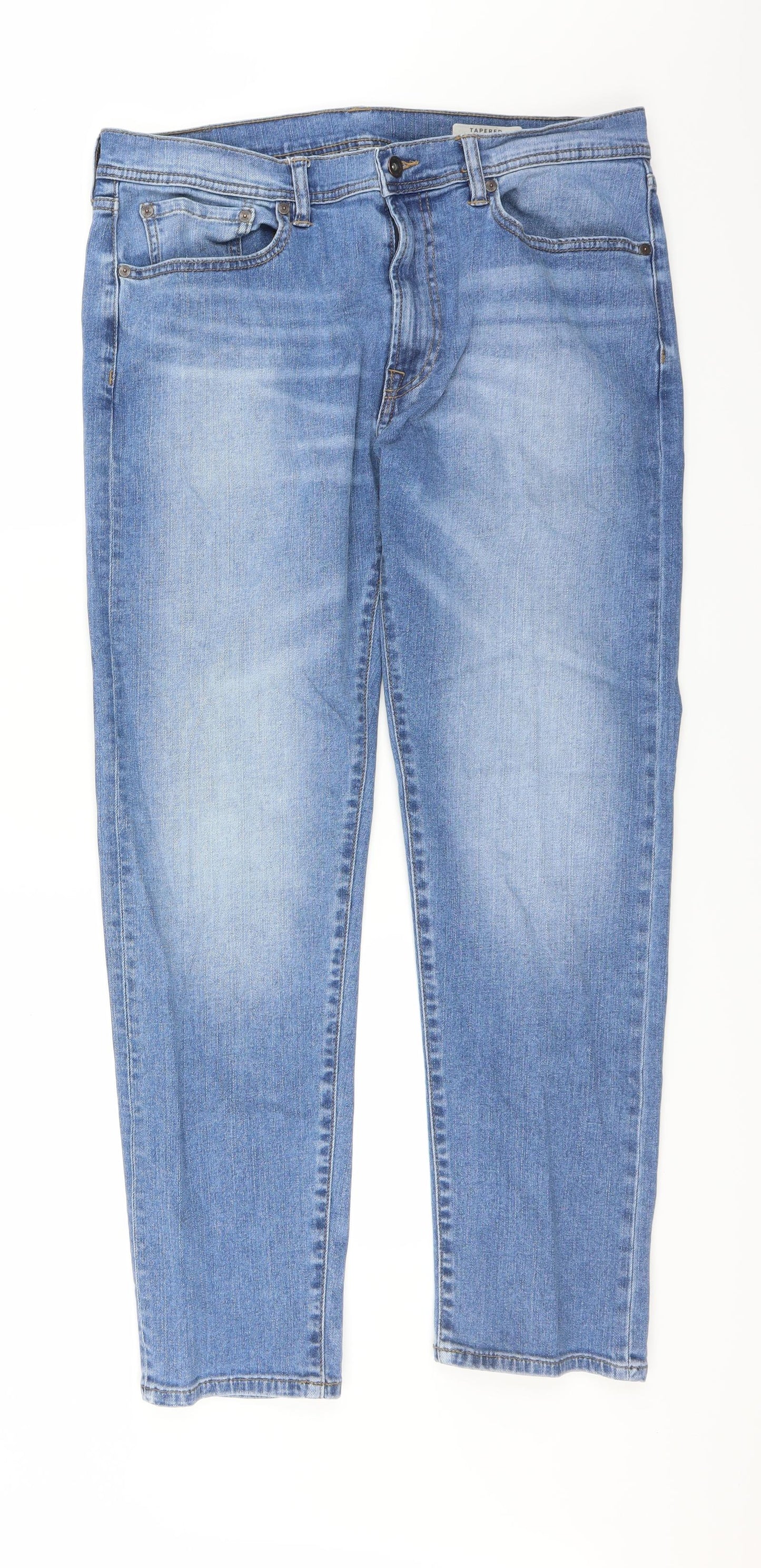 Marks and Spencer Mens Blue   Tapered Jeans Size 36 in L31 in