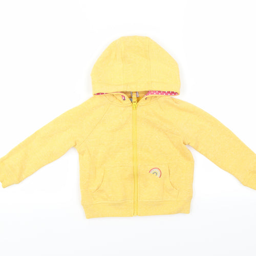 Sainsburys Girls Yellow   Full Zip Hoodie Size 2-3 Years