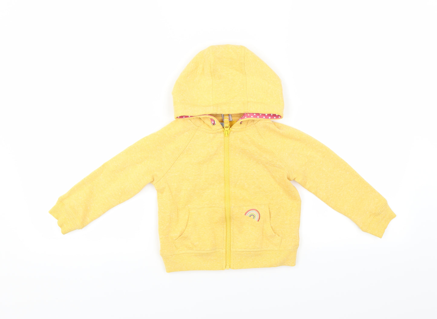 Sainsburys Girls Yellow   Full Zip Hoodie Size 2-3 Years