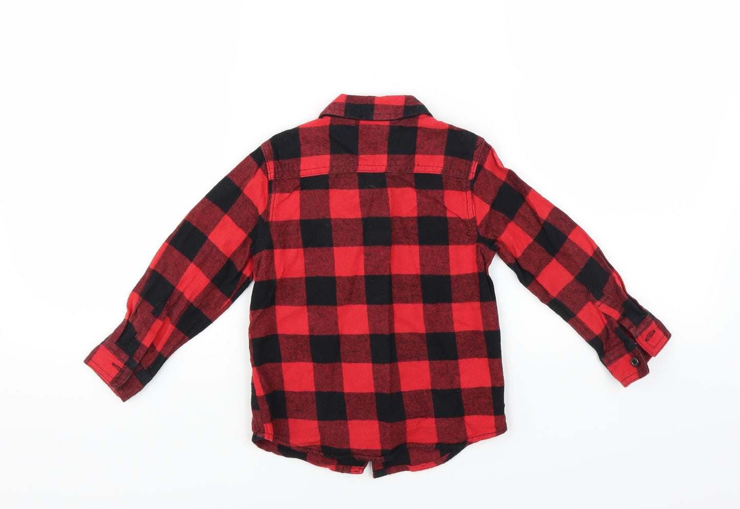 F&F Boys Red Check  Basic Button-Up Size 3-4 Years