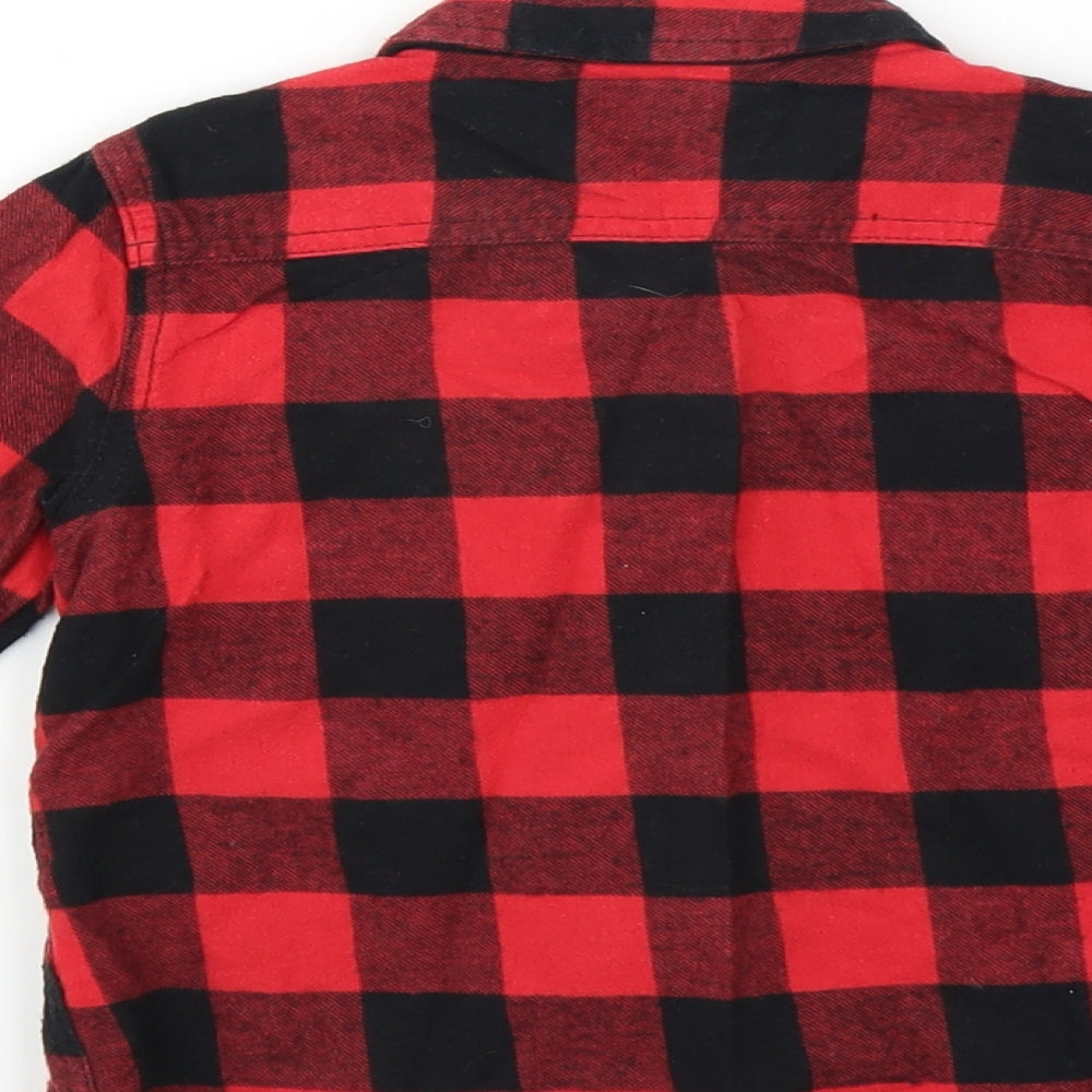 F&F Boys Red Check  Basic Button-Up Size 3-4 Years