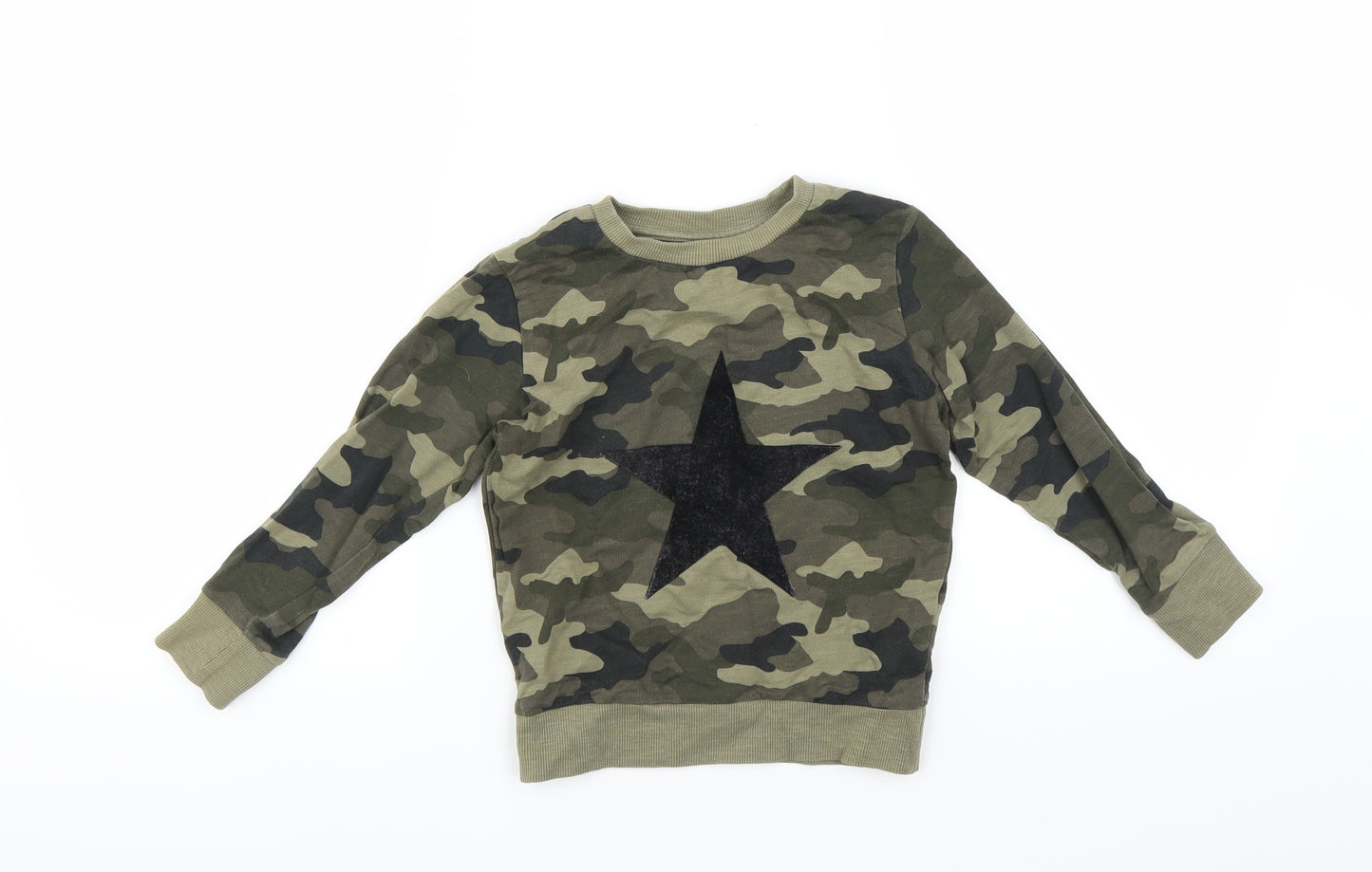 NEXT Boys Green Camouflage  Pullover Sweatshirt Size 3-4 Years  - star