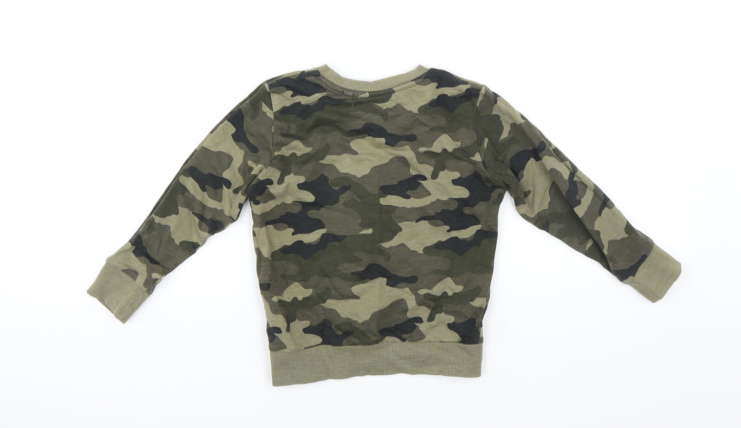 NEXT Boys Green Camouflage  Pullover Sweatshirt Size 3-4 Years  - star