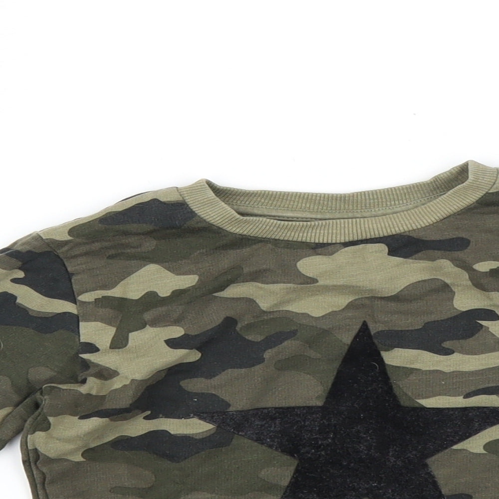 NEXT Boys Green Camouflage  Pullover Sweatshirt Size 3-4 Years  - star