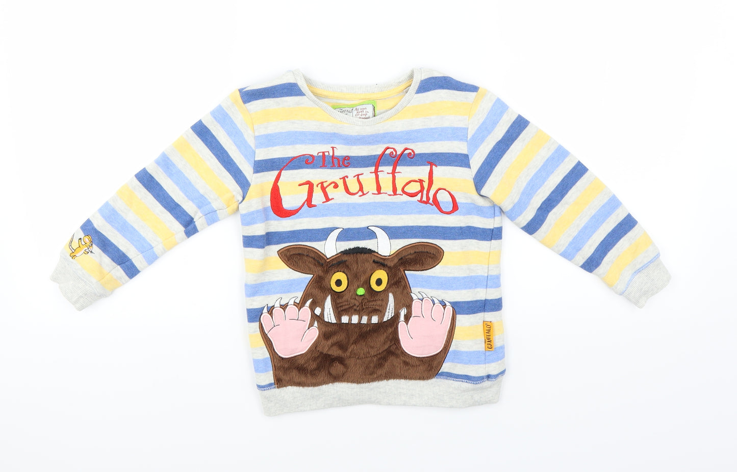 Sainsburys Boys Blue Striped  Pullover Sweatshirt Size 3-4 Years  - GRUFFALO