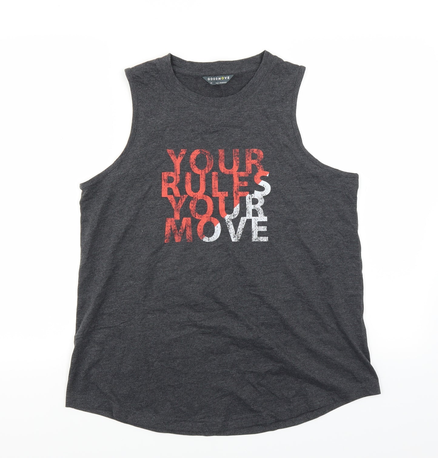Goodmove Womens Grey   Basic Tank Size 14