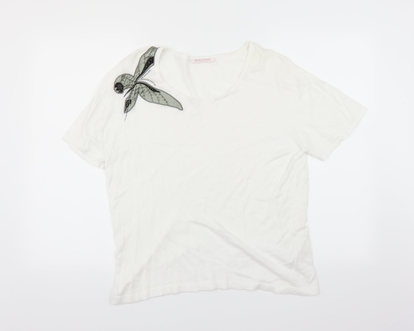 Anna Rose Womens White   Pullover Jumper Size L  - BUTTERFLY