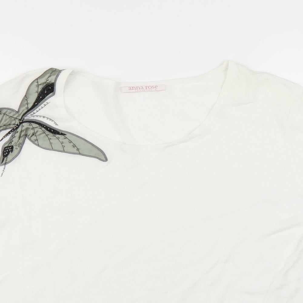 Anna Rose Womens White   Pullover Jumper Size L  - BUTTERFLY