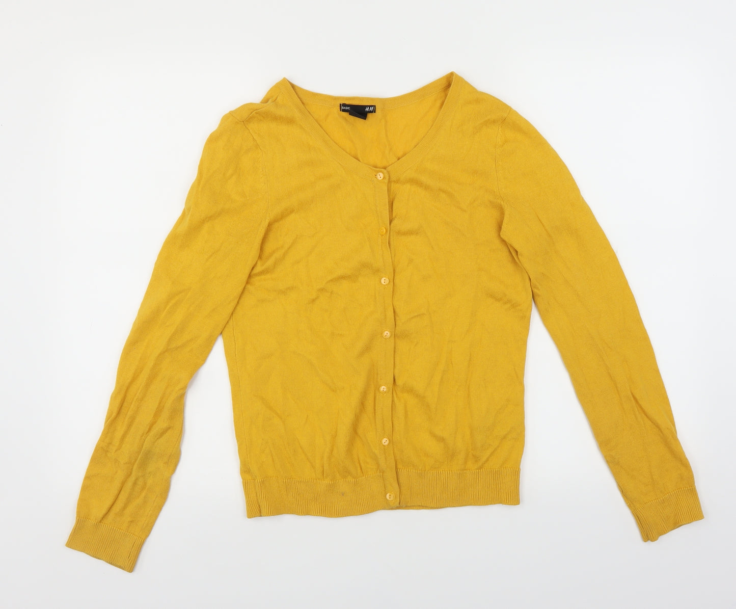 H&M Womens Yellow   Cardigan Jumper Size M