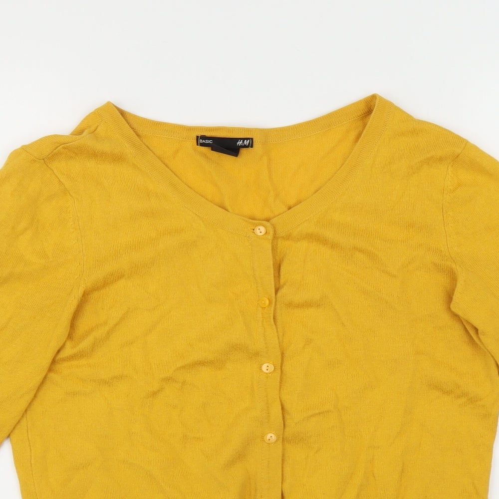 H&M Womens Yellow   Cardigan Jumper Size M