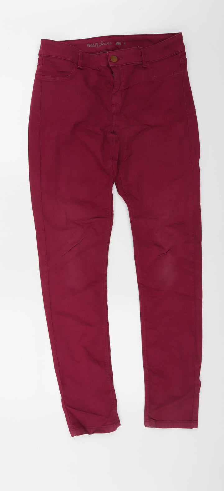 Oasis Womens Purple Skinny Jeans Size 14 L31 in